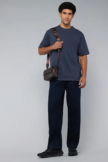 R&b Textured T-Shirt with Crew Neck and Short Sleeves