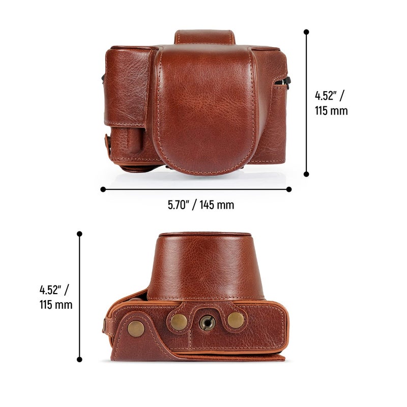 MegaGear MG2010 Ever Ready Genuine Leather Camera Case Compatible with Nikon Z fc (Brown) - Image 3