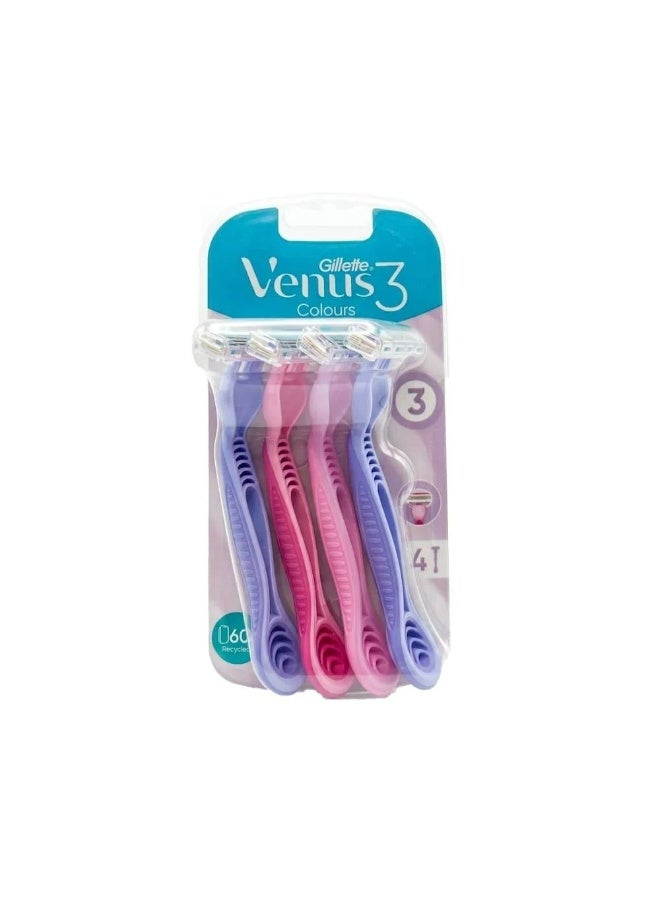 Venus Women's Colored Razor - 4 Pieces