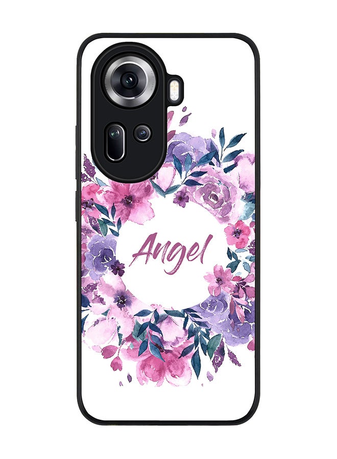 Stylizedd Rugged Black Edge Case for Oppo Reno11, Slim fit Soft Case Flexible Rubber Edges Anti Drop TPU Gel Thin Cover -  Angel - Image 1