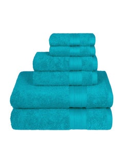 Trident Trident Soft Comfort Air Rich Towels for Bath, 100% Cotton Towel, Super Soft, Highly Absorbent, 6 Pieces Towel Set, 500 GSM - Teal  - Image 1
