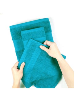 Trident Trident Soft Comfort Air Rich Towels for Bath, 100% Cotton Towel, Super Soft, Highly Absorbent, 6 Pieces Towel Set, 500 GSM - Teal  - Image 4
