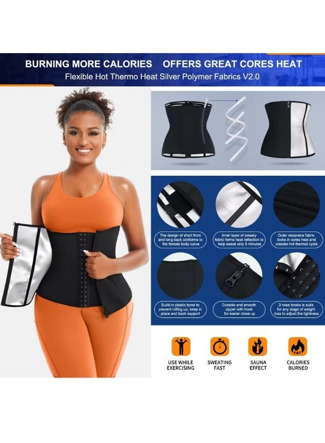 Generic 2023 Double-Layer Slimming Belt – Colombian Sauna Effect Waist Trainer for Women – Ideal for Fitness Workouts, Silver, 2XL – Women's Shapewear for Tummy Control, Belly Slimming, Body Shapers, Medical-Grade Compression, and Postpartum Support Belt.  - Image 3