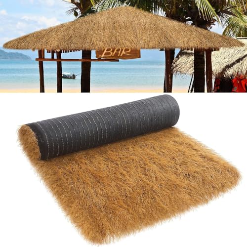 HASTHIP® Synthetic Thatch Roof Panel, 50×200cm Artificial Palm Thatch Roll, Realistic Anti-Slip Roofing for Outdoor Tiki Bar, Gazebo, Garden, Hut Decor - Image 1