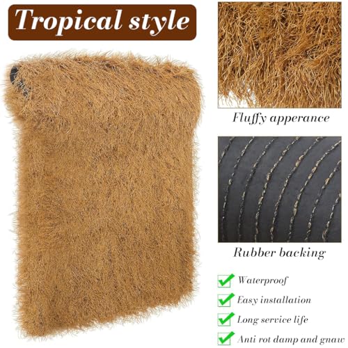 HASTHIP® Synthetic Thatch Roof Panel, 50×200cm Artificial Palm Thatch Roll, Realistic Anti-Slip Roofing for Outdoor Tiki Bar, Gazebo, Garden, Hut Decor - Image 4