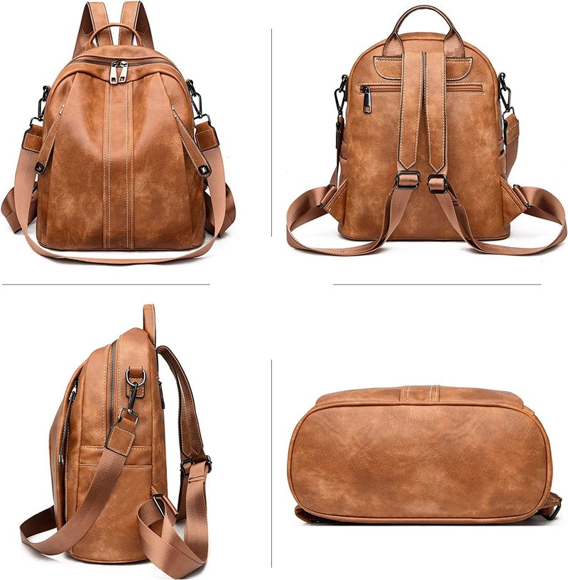 MUCHOVA Stylish Anti Theft Women's Fashion Backpack | Sling | Shoulder | Handbag | Ladies Purse | College Bag for Girls | Crossbody | Casual | Daypack (Chocolate) - Image 5