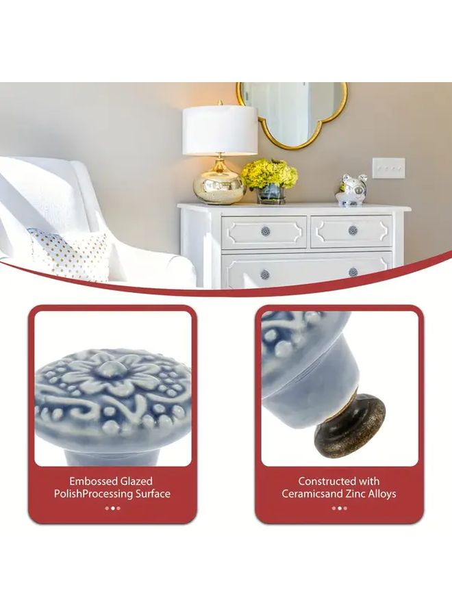 20 Green Vintage Ceramic Knob Set with Screws Polished Finish for Cabinets Dressers - Image 4