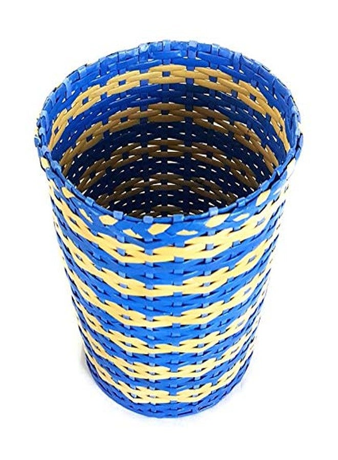 Sonas Creation Paperus, Blue & Beige, Small Size, 8 Inch Tall, 5 Liter, Dustbin for Bedrooms, Waste Basket, Indoor Planter, Paper Bin, Eco Friendly, Sustainable, Handmade, of Paper Ropes - Image 3