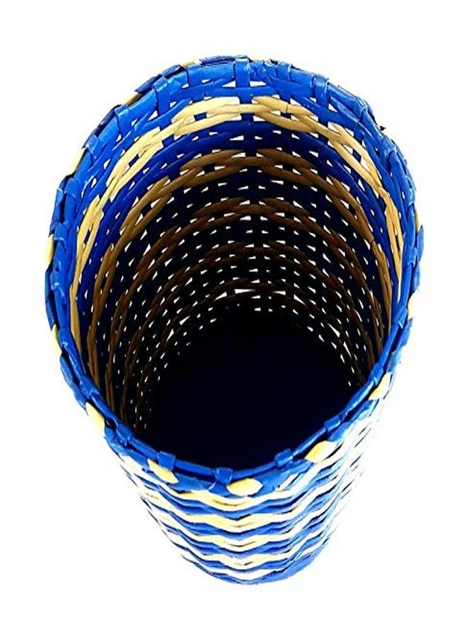 Sonas Creation Paperus, Blue & Beige, Small Size, 8 Inch Tall, 5 Liter, Dustbin for Bedrooms, Waste Basket, Indoor Planter, Paper Bin, Eco Friendly, Sustainable, Handmade, of Paper Ropes - Image 4