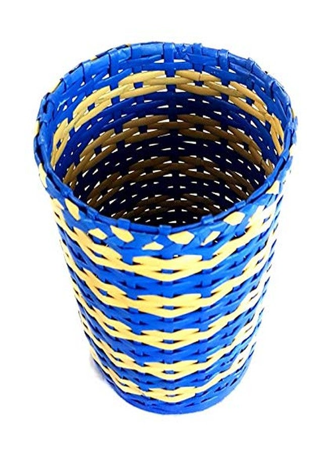 Sonas Creation Paperus, Blue & Beige, Small Size, 8 Inch Tall, 5 Liter, Dustbin for Bedrooms, Waste Basket, Indoor Planter, Paper Bin, Eco Friendly, Sustainable, Handmade, of Paper Ropes - Image 5