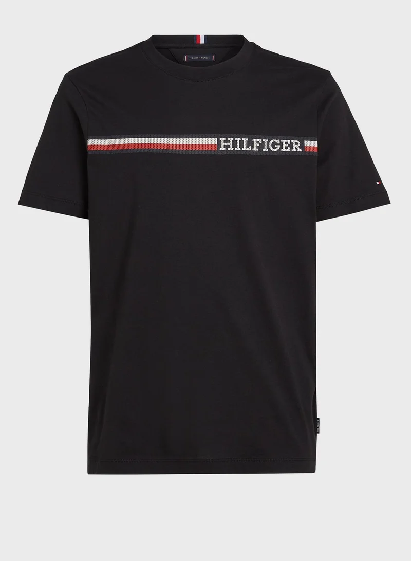 TOMMY HILFIGER Chest Striped Crew Neck T-Shirt