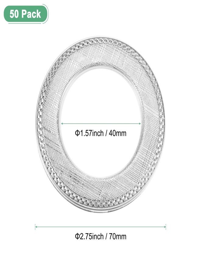 M METERXITY 50-Pack Curtain Grommets, 1-9/16 Inch Inner Diameter Plastic Curtain Rings Clip Eyelet Rings Nanoscale Low Noise Roman Ring for Windows/Fabric, Home Drapes Grommets [Gloss Silver] - Image 3