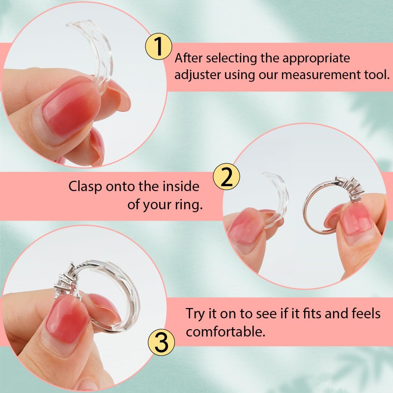 Haiou Invisible Ring Size Adjuster for Loose Rings - Transparent TPU Jewelry Tightener to Resize Ring Smaller, Non-Slip Ring Guard Clip for Women Men, 6 Easy-Clip & 6 Coil Adjusters - Image 5