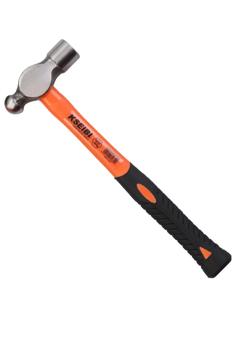 KSEIBI Ball Pein Hammers with Progrip Handle,16 oz. Forged Fine Grain Steel Head, Shock Resistant, Non-Slip Handle, Die-forged, Pein Hammer for Metal Work, Rounding, Blacksmith Hammer, Mechanics.  - Image 1