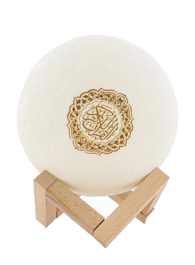 SUNDUS Moon Lamp Quran Speaker 6.69 x6.1 x 6.22 inch warm lightning White/Brown - Image 1