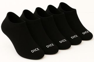 Dice Pack of 5 Black Cotton Socket Socks for Men