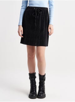 HaILYS Black Corduroy Drawstring Skirt  - Image 1
