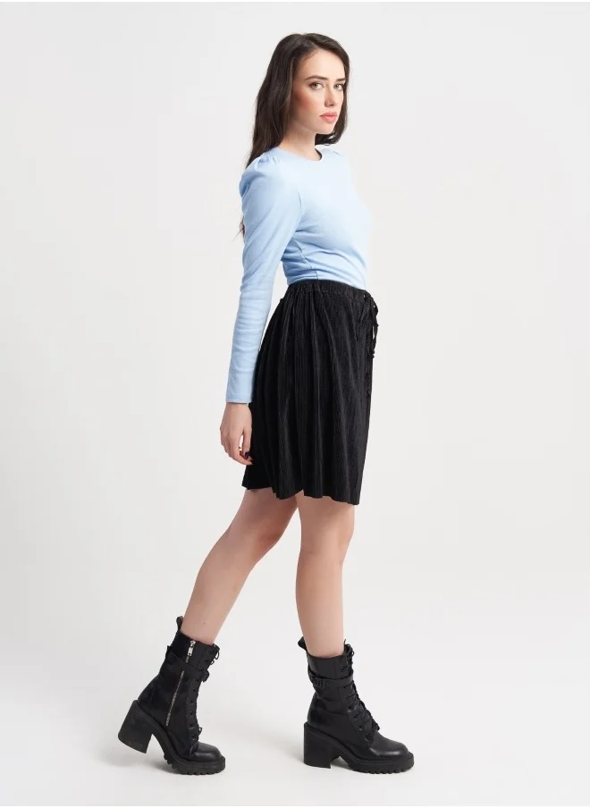 HaILYS Black Corduroy Drawstring Skirt