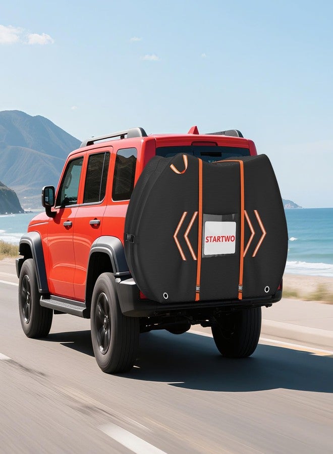 STARTWO Bike Cover for Transport 2 Bikes on Rear Rack, Heavy Duty Waterproof Outdoor Bicycle Rack Cover with Windproof Buckles and License Plate Pocket for Car Hitch Storage - Image 4