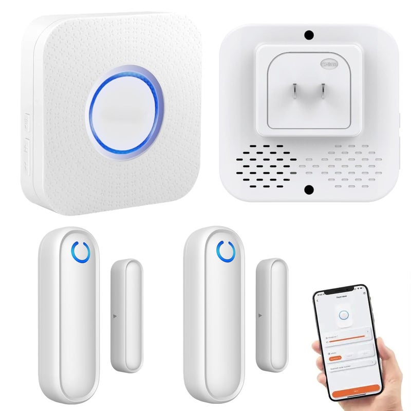 YisTech Caregiver Pager WiFi Door Alarms for Dementia Patients with Phone App,WiFi Smart Door Sensor Alarm for Kid Safety/Home Security/Elderly/Business/Store/Mailbox(2 Sensor 1 Gateway) - Image 1