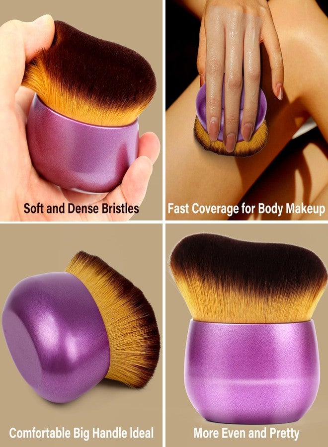 EOICCEOH Extra Large Body Makeup Brush For Self Tanner, Leg Makeup &Bronzer Blend,75 mm Wide-headed Kabuki Brush Provides More Even &Pretty Application, Sunscreen Face& Back Makeup Brush, Wet&Dry Use- Purple - Image 5