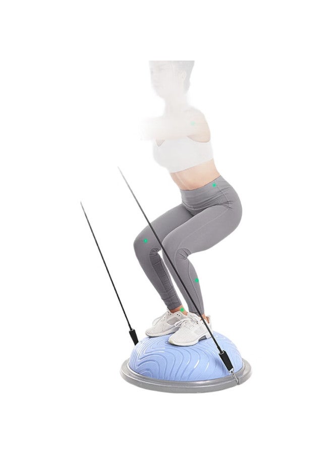 Keep كرة التوازن، كرة توازن نصف دائرية سميكة، تشكيل لياقة بيلاتس، شريط مقاومة للاستخدام المنزلي، أزرق محيطي - Image 2