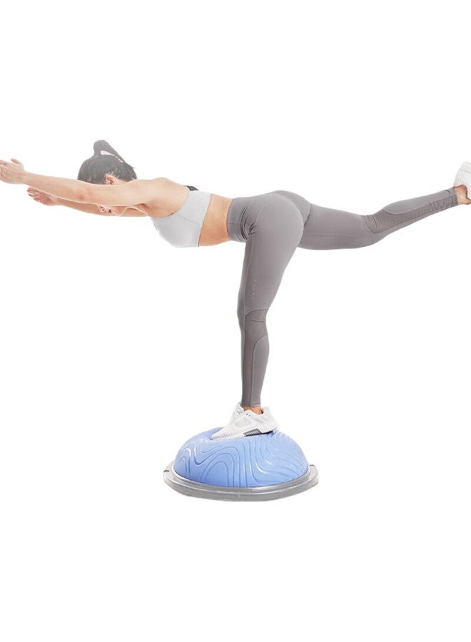 Keep كرة التوازن، كرة توازن نصف دائرية سميكة، تشكيل لياقة بيلاتس، شريط مقاومة للاستخدام المنزلي، أزرق محيطي - Image 1