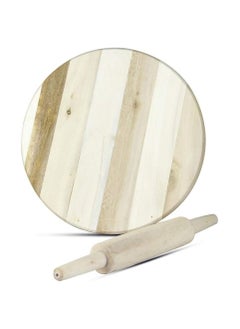 Manual Wooden Roti Chapati Flatbread Tortilla Presser Maker with Rolling Pin 12 Inch (Product Color May Vary)