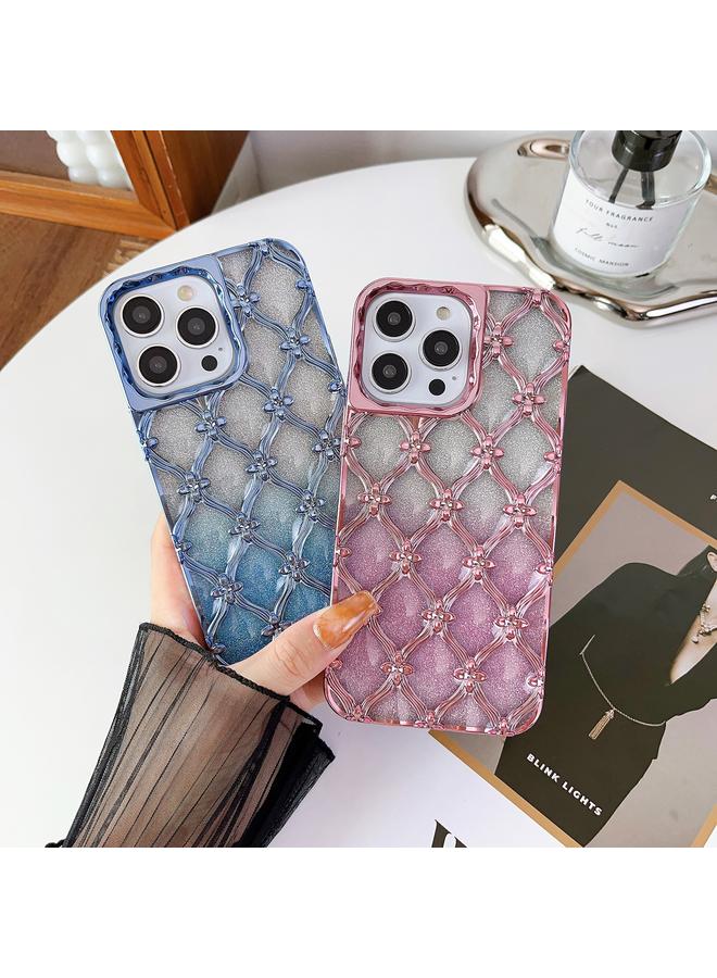 اس-توب جراب لهاتف iPhone 14 Pro مصنوع من مادة TPU المطلية بالكهرباء على شكل زهرة نجمية مع ورق لامع متدرج - Image 3