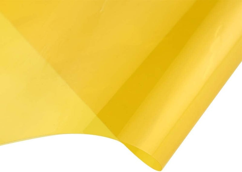 SUMAGITIN Transparent Decorative Window Film Anti UV Colorful Adhesive Vinyl Heat Insulation Solar Window Tinting Sheets Glass Film for Christmas Home Decoration, 17.7Inch x 78.7Inch, Yellow - Image 3
