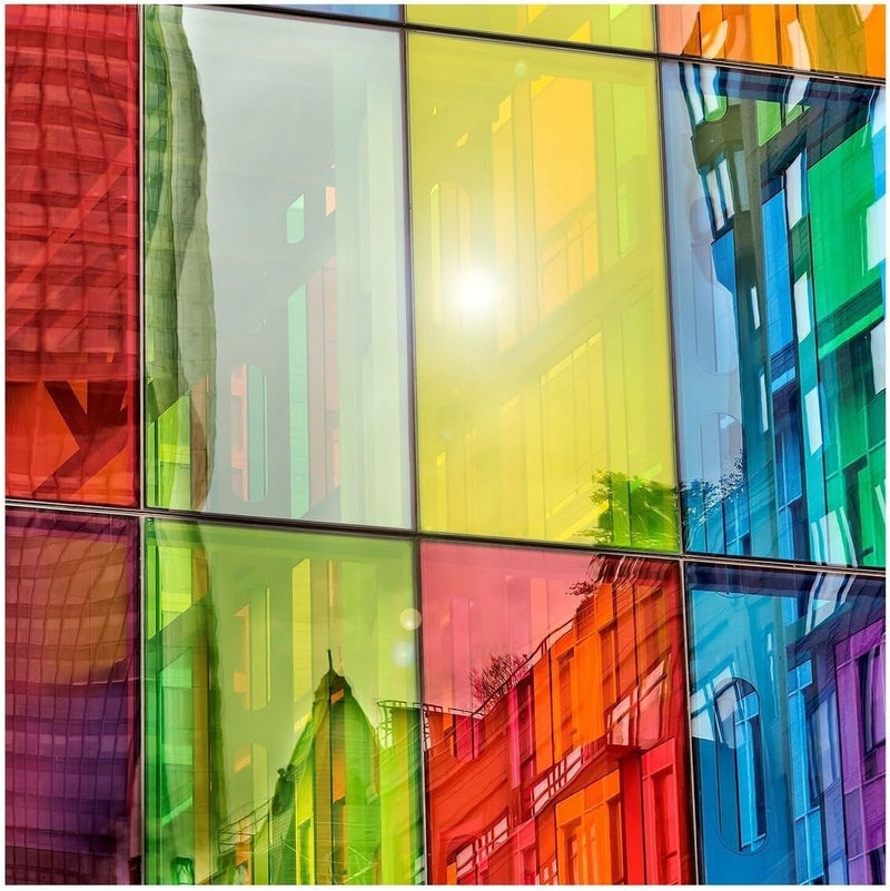 SUMAGITIN Transparent Decorative Window Film Anti UV Colorful Adhesive Vinyl Heat Insulation Solar Window Tinting Sheets Glass Film for Christmas Home Decoration, 17.7Inch x 78.7Inch, Yellow - Image 5