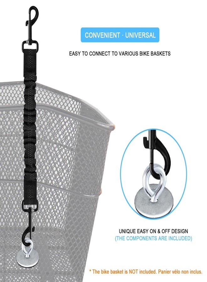 MATTISAM Dog Seat Belt for Bike Basket, Retractable Bicycle Dog Seatbelt, Elastic Pet Safety Leash Harness for Cat, Dog Leash Extension Attachment Shock Absorbing Lead Extension Absorber (Black) - Image 5