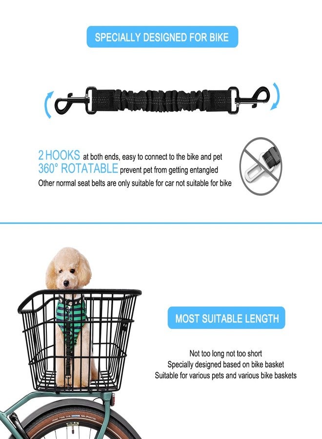 MATTISAM Dog Seat Belt for Bike Basket, Retractable Bicycle Dog Seatbelt, Elastic Pet Safety Leash Harness for Cat, Dog Leash Extension Attachment Shock Absorbing Lead Extension Absorber (Black) - Image 4