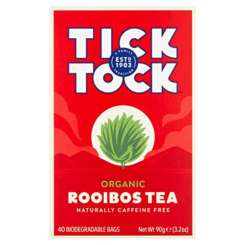 TICK TOCK TEAS Organic Rooibos Tea Bags - Naturally Caffeine Free Red Bush Herbal Tea from South Africa | Smooth & Rich Flavor, Low Tannin, Enjoy Hot or Iced with Milk, Lemon, or Honey - 40 Count (4 Pack) - Image 3