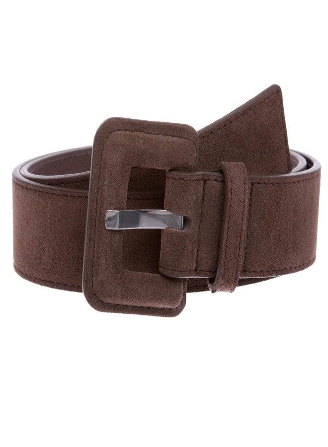 Beltiscool 1 1/2" Inch Stitching-Edged Suede Leather Belt - Image 2