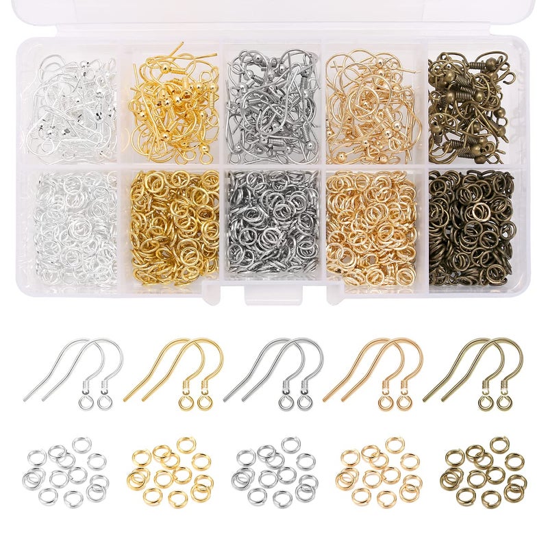Imino Earring Hooks Kit  Hypoallergenic Fish Earring Hooks  Jump Rings for DIY Jewelry Making