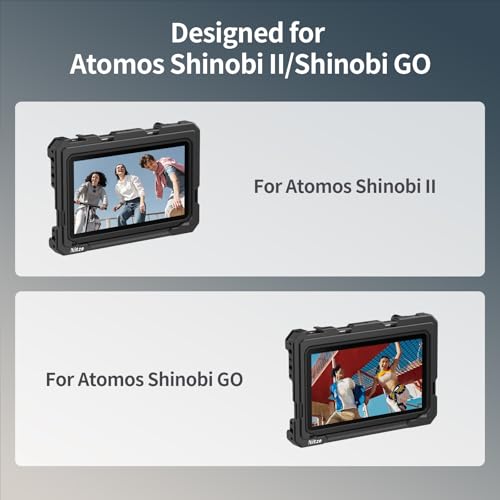 Nitze Cage for Atomos Shinobi II/Shinobi GO Monitor, with Built-in Cold Shoe and NATO Rail - JT-A07A - Image 3