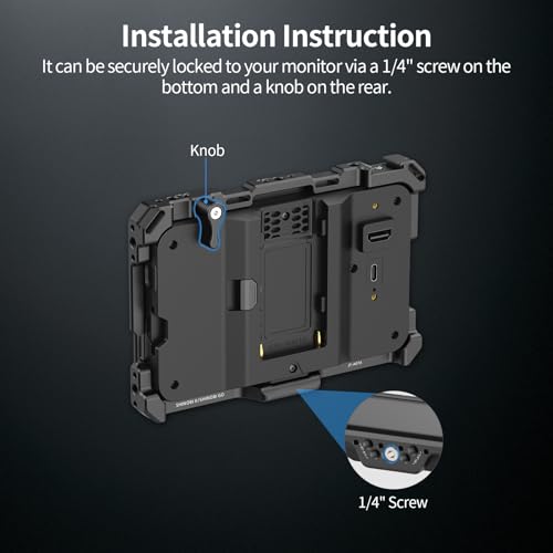 Nitze Cage for Atomos Shinobi II/Shinobi GO Monitor, with Built-in Cold Shoe and NATO Rail - JT-A07A - Image 4