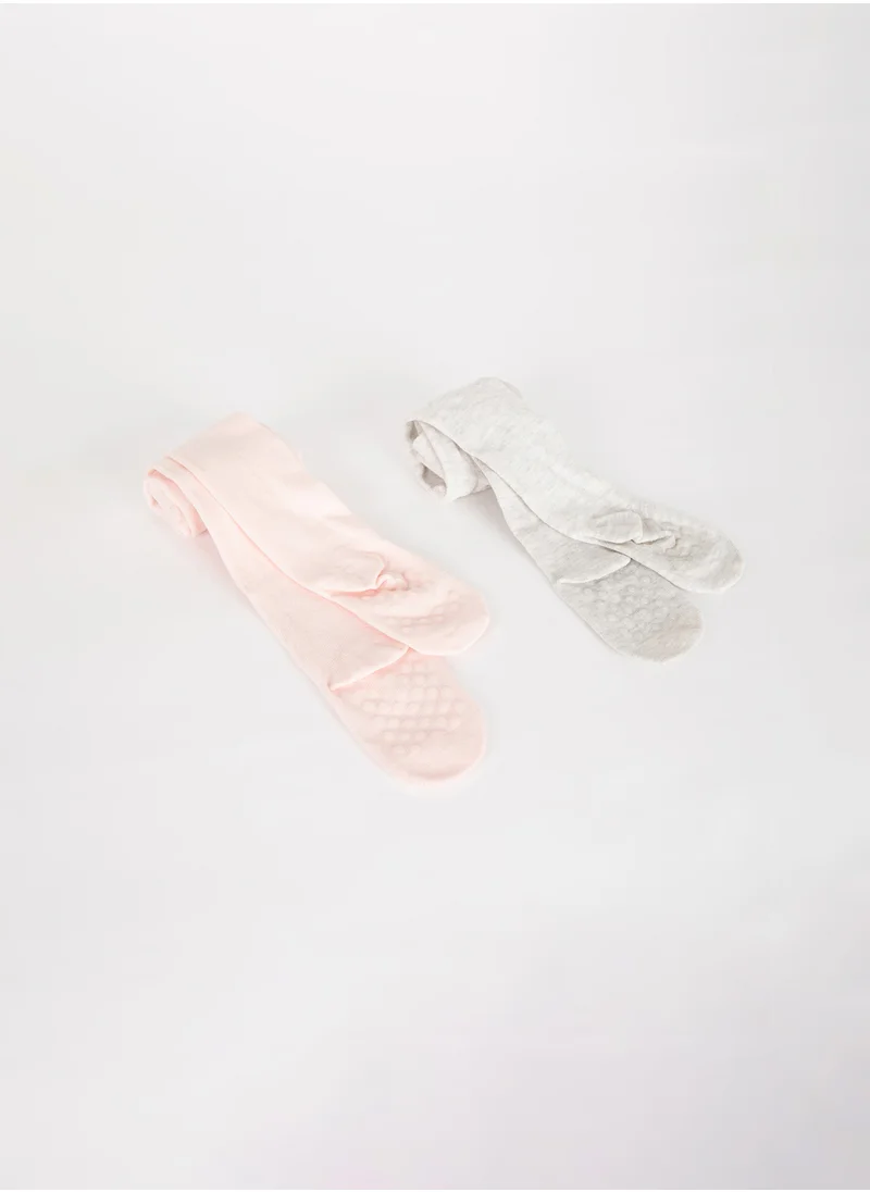 DeFacto 2-Pack Anti-Slip Sole Cotton Tights
