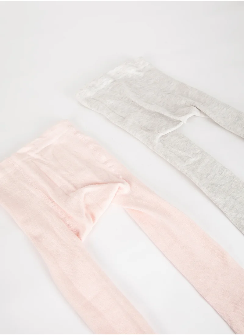 DeFacto 2-Pack Anti-Slip Sole Cotton Tights