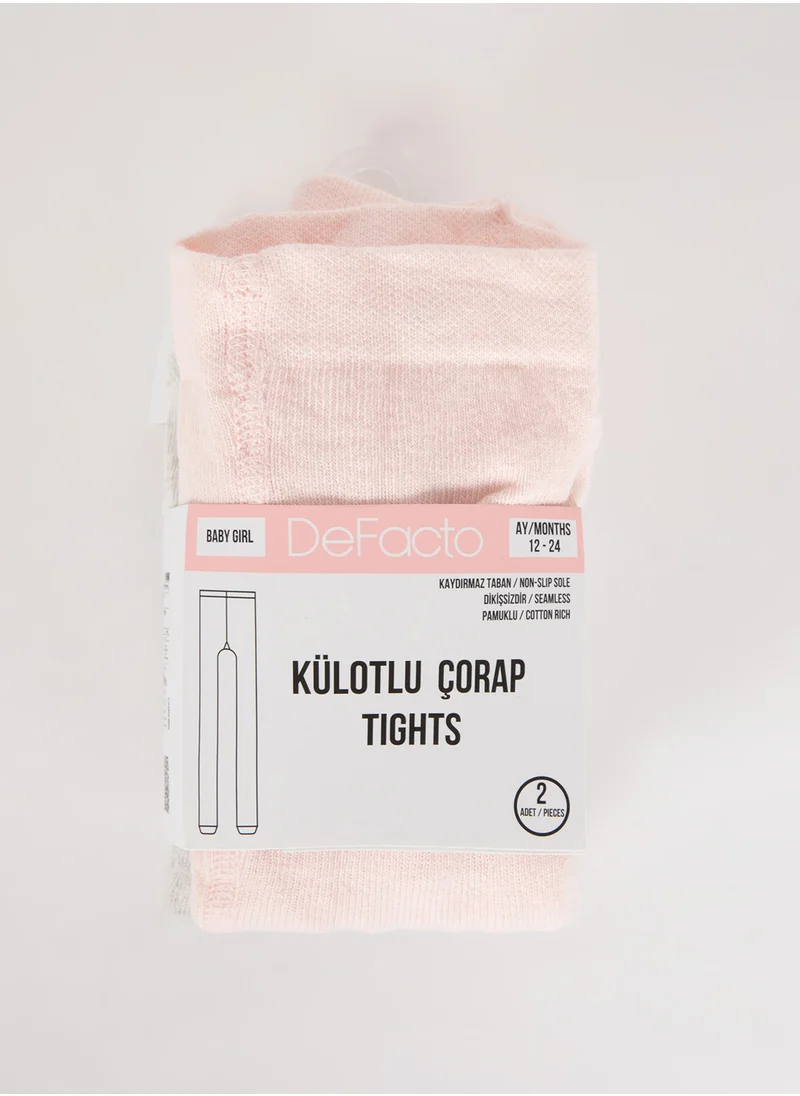 DeFacto 2-Pack Anti-Slip Sole Cotton Tights