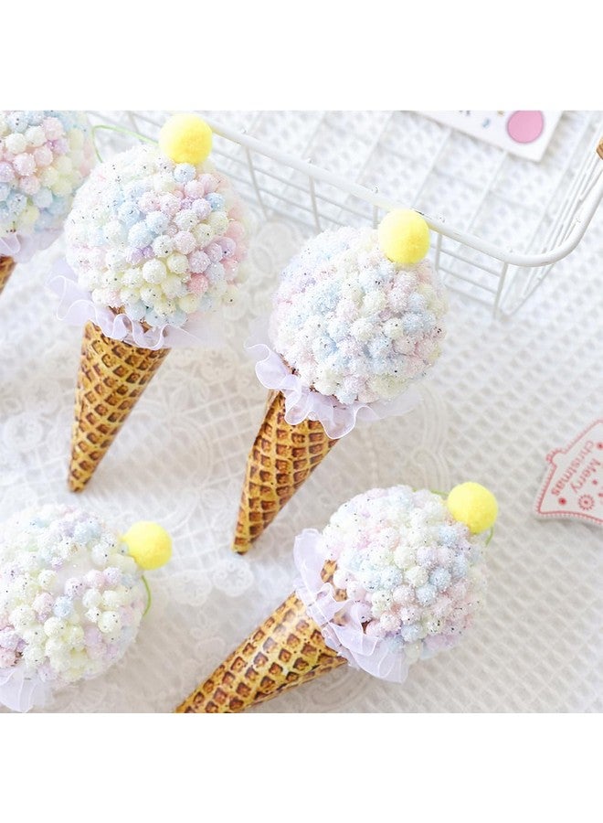 GIHOO Christmas Tree Ice Cream Hanging Ornaments Set 6pcs Pastel Macaron Sweet Ice Cream Foam Hanging Christmas Tree Ornament for Ice Cream Indoor Christmas Holiday Party Home Decor - Image 5