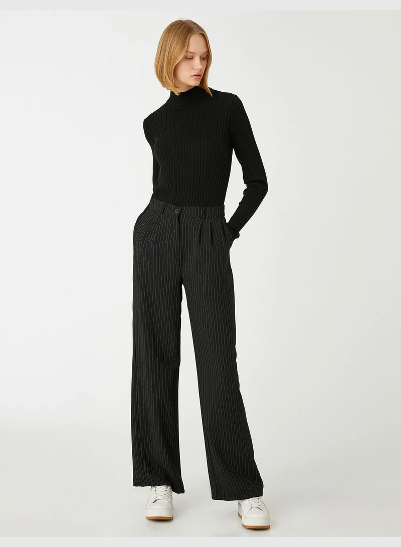 KOTON High Neck Ribbed Sweater