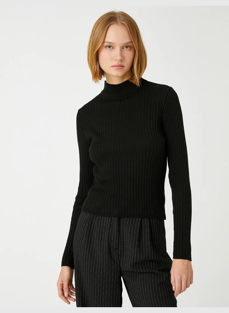 KOTON High Neck Ribbed Sweater