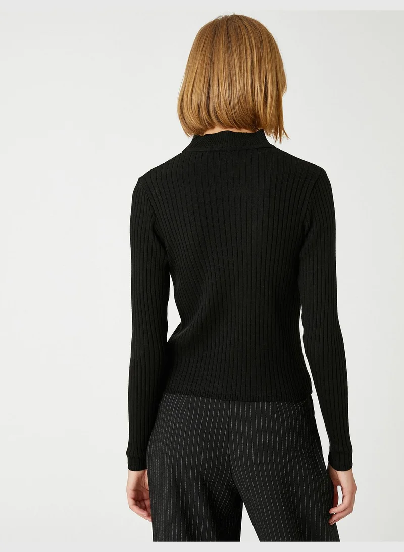 KOTON High Neck Ribbed Sweater