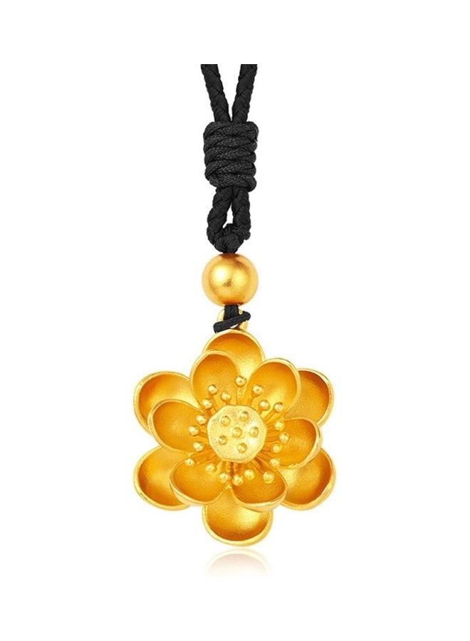 NIBEMINENT Golden Lotus Pendant Necklace 