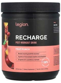 Legion Athletics Recharge Post-Workout Drink Fruit Punch 1.18 lbs (534 g) 