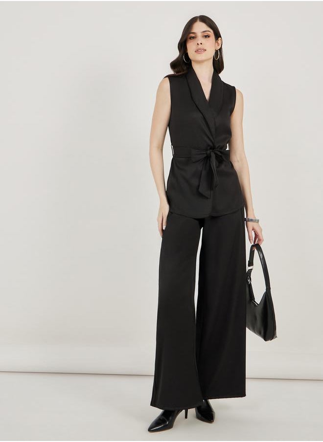 Styli - Self-Tie Belt Sleeveless Top and Wide Leg Pants Co-Ords - Image 1