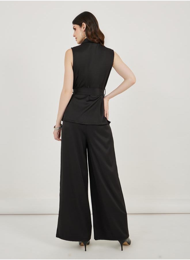 Styli - Self-Tie Belt Sleeveless Top and Wide Leg Pants Co-Ords - Image 1