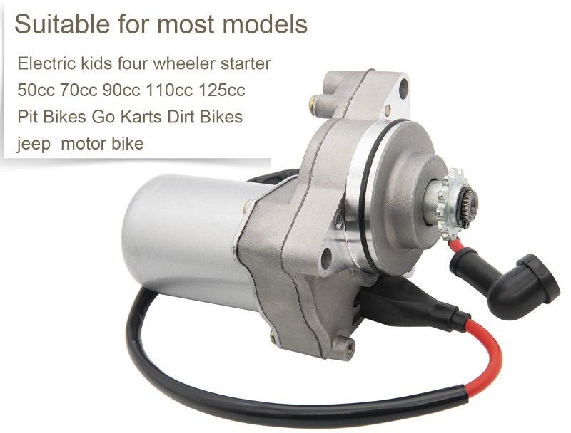 CMOOD 3 Bolt Starter Compatible for 125cc 110cc 100cc 90 cc 70cc 50cc Tao Tao ATV Dirt Bike Go Karts Four Wheeler Pit Bike 3 Bolt Starter Motor with Line - Image 4